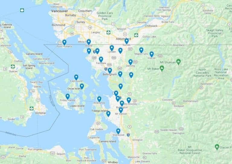 Mt Baker Roof Cleaning Bellingham WA map footer